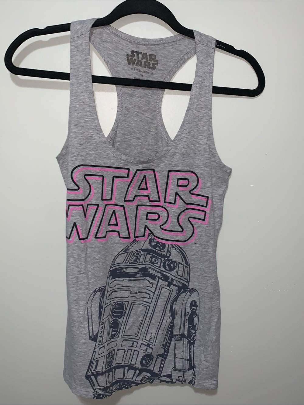Star Wars Gray Tank Top with Pink and Black Graphic